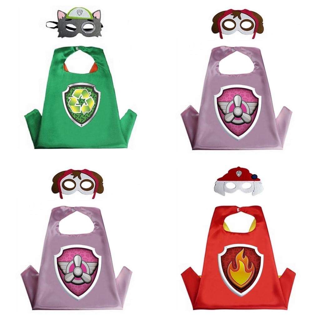 Livligt Paw Patrol Tecknad Kostym Cape Och Mask Set För Barnkalas Och Lek