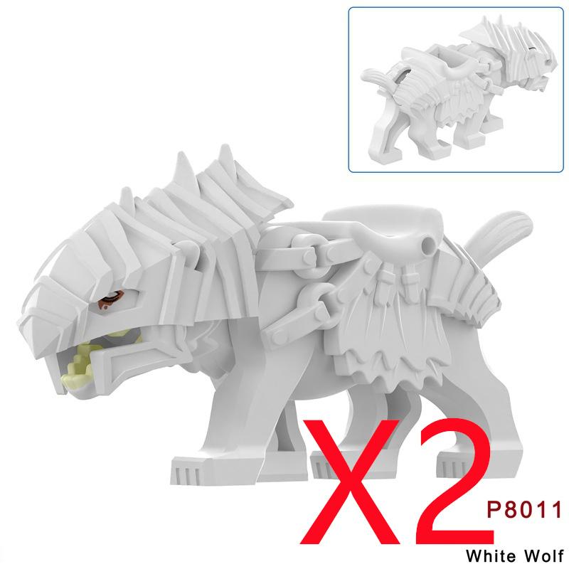 MOC Mediaeval Times Building Blocks Orc Mounts Wolf Flags Army Soldiers Character Accessories Bricks Animal Toys Gifts R064 DIY