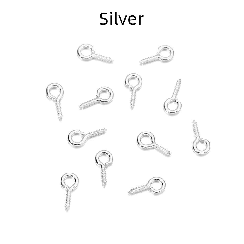300/500pcs Mini Screw Pendants Eyepin Keychain HookThreaded  Pin Fitting DIY Jewelry Bracelet Necklace Making Accessories