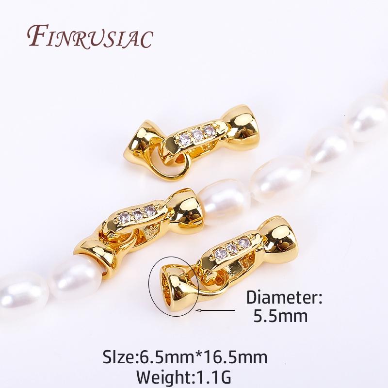 

Застежки-защелки с замком, покрытые 18-каратным золотом, инкрустированные цирконами, для изготовления бижутерии, фурнитура для DIY украшений из жемчуга 2 Pieces