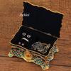 Vintage Elegant Jewelry Box with Gold Detailing, Alloy Pearl Storage Box Rings, Earrings, Makeup Table Decorative Accessories