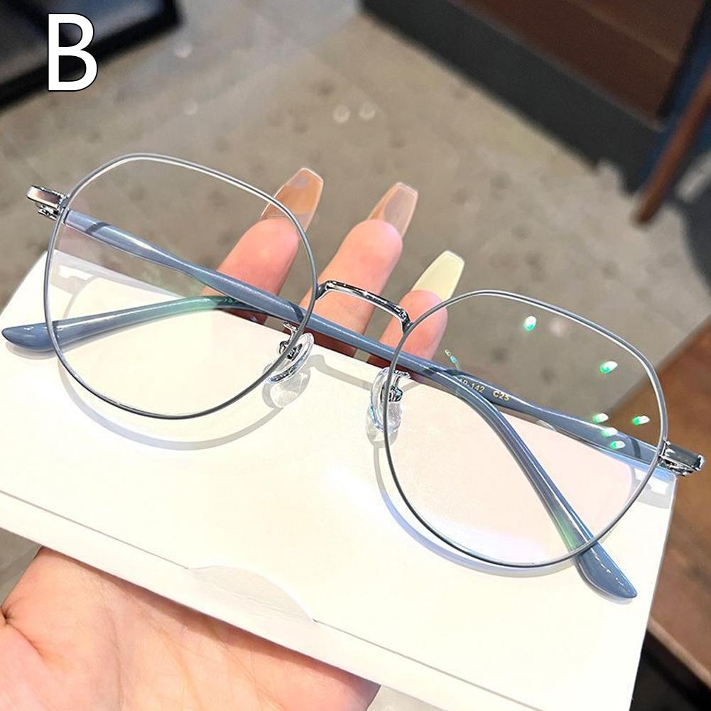 Modische Damenbrille Legierung Beliebte Quadratische Brille Ultraleicht Trendig Koreanisch Transparentes Gestell Metallbrille