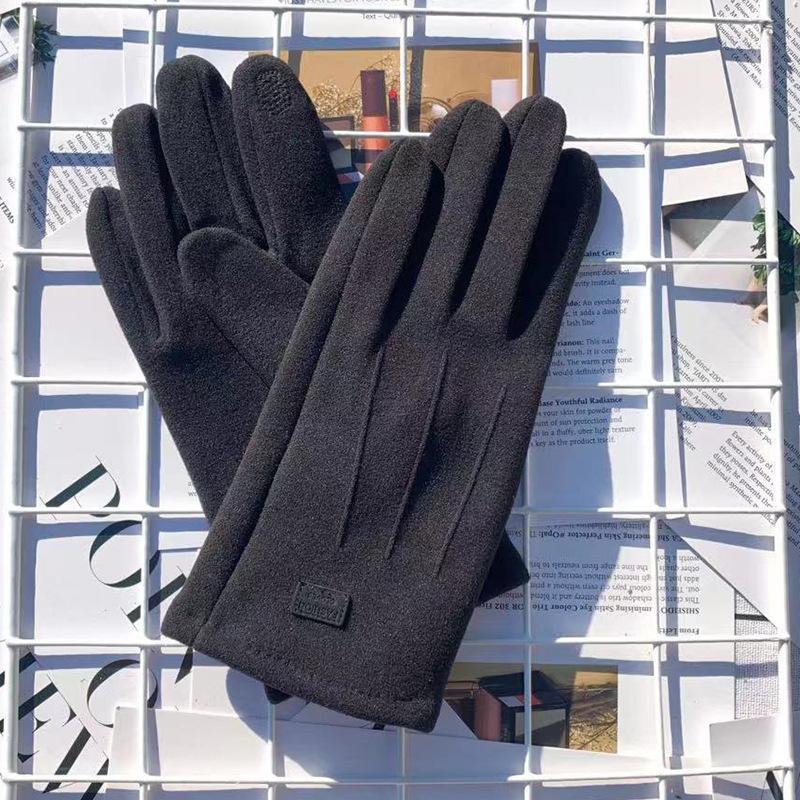 

Теплые перчатки Флис Утепленные Перчатки для вождения Спорт на открытом воздухе Немецкий флис Перчатки с сенсорным экраном Мужские one size fits all чёрный