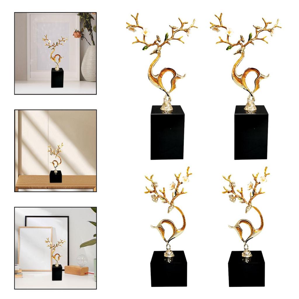 Animal Figurine Gift Collectible Decorative Sculpture Deer Statue for Table Centerpieces Cabinet Bedroom Living Room Office