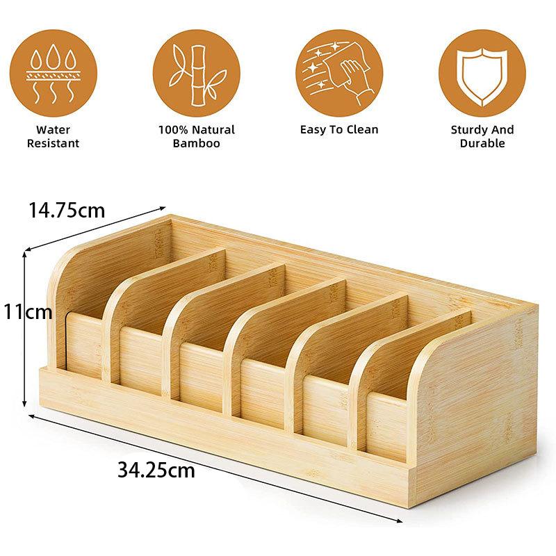 Bamboo Belt Organizer Box Storage Grid to Display 6 Belts Belt Holder for Closet Drawer Organizers Men Women Belt Watch Bow Tie 18370₽