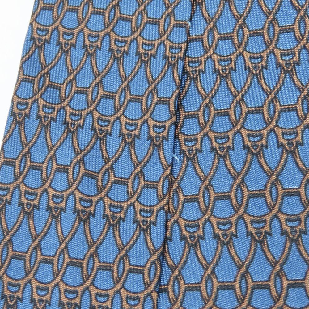 Used HERMES Tie Toyota Limited Edition Silk Blue Brown Suit