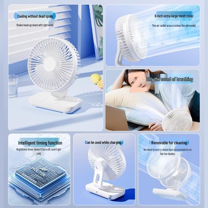 Ultra-Quiet Portable Mini Fan for Dorms and Offices