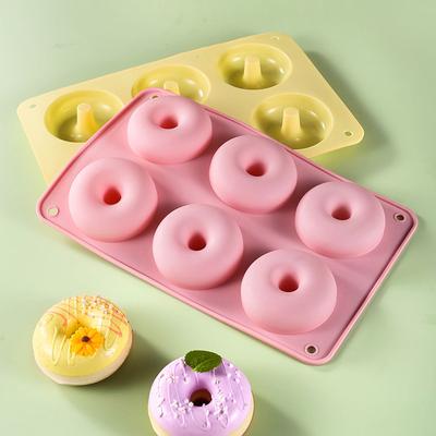 6 găuri silicon gogoașă copt mucegai Macaron culoare non-stick silicon covrigi tigaie BPA gratuit Cupcake mucegai biscuiți brioșe tort mucegai