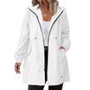 Womens Raincoats With Hood Lightweight Outdoor Hooded Waterproof Windbreaker Solid Trench Coat Jacket Plus Size