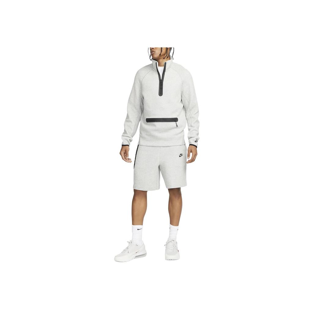 Nike Solid Color Half-Zip Drop Shoulder Pullover Sweatshirt Men Sweatshirt Grey FB7999-063