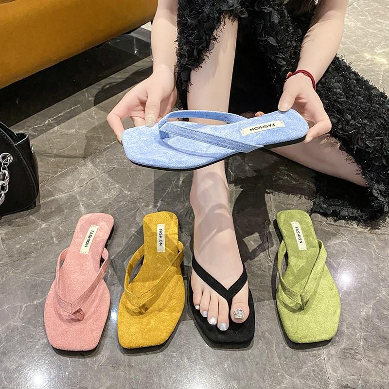 Fashion Flip Flops Women Summer Outside Flat Bottomed Beach Shoes Sandals Shoes for Women Slippers Slide Indoor House Chaussure Femme