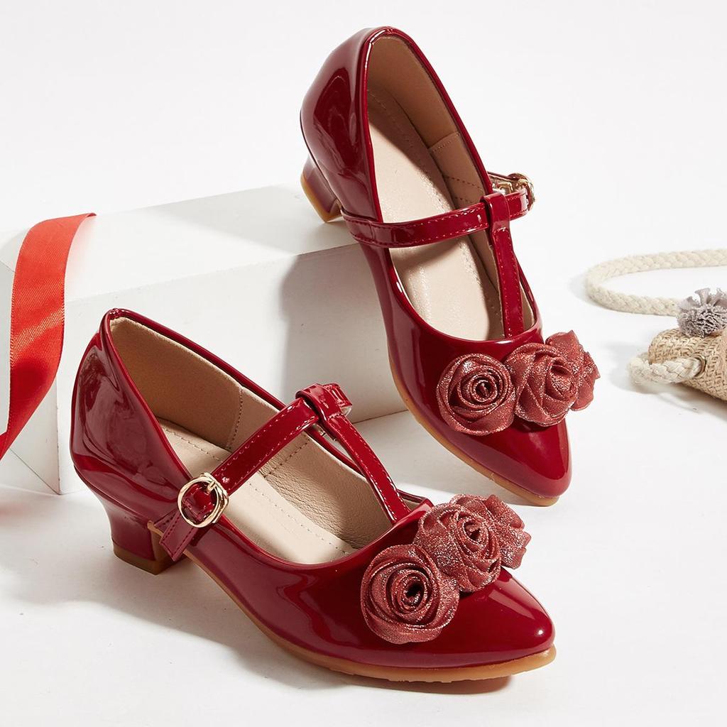 Escarpins à Lacets Pointus pour Filles Hiver 2025 - Chaussures Élégantes en Cuir pour Petites Filles