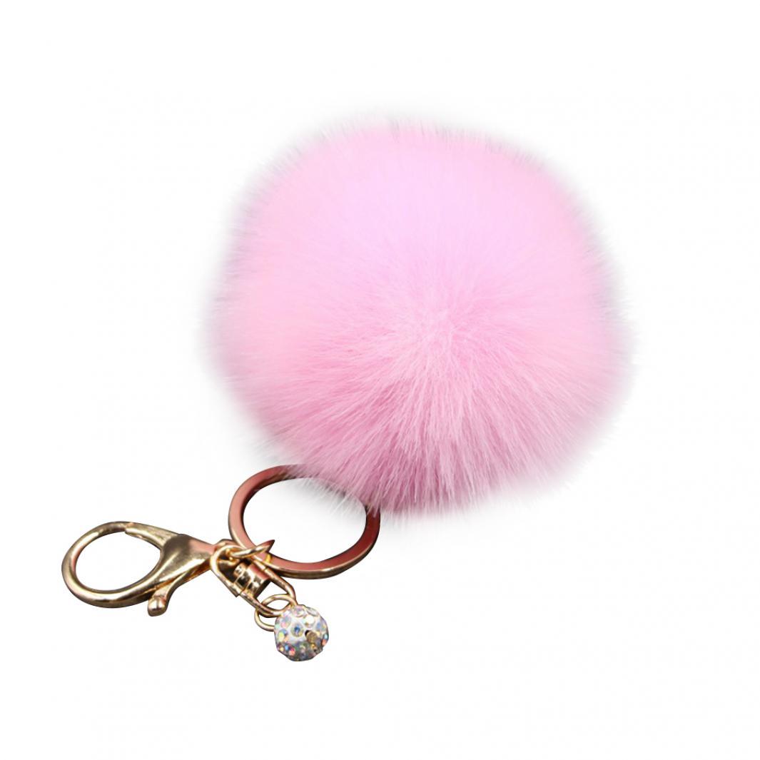 

Красочные женщины из искусственного меха кролика мяч помпоном брелок для телефона Сумочка Шарм Подвеска розовый