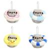 Plush Cat Keychain With Sweet Donut Ring For Kids And Collectors