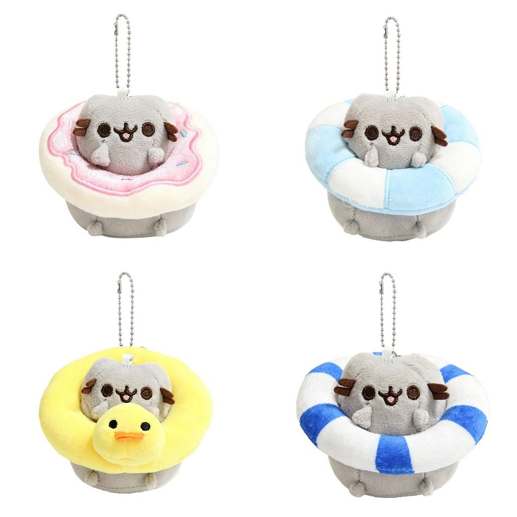 Plush Cat Keychain With Sweet Donut Ring For Kids And Collectors
