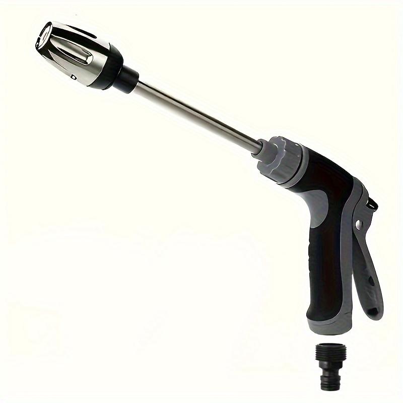 

Водяной пистолет высокого давления, 1 шт., сверхмощная насадка для садового шланга, многоцелевой распылитель для полива, эффективный инструмент для бытовой чистки с удлиненной ручкой 1pc чёрный
