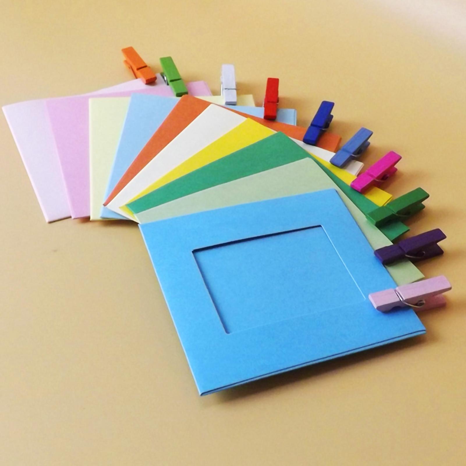 

10 шт. DIY фоторамка из крафт-бумаги 3 дюйма подвесная настенная фоторамка крафт-бумага с зажимами