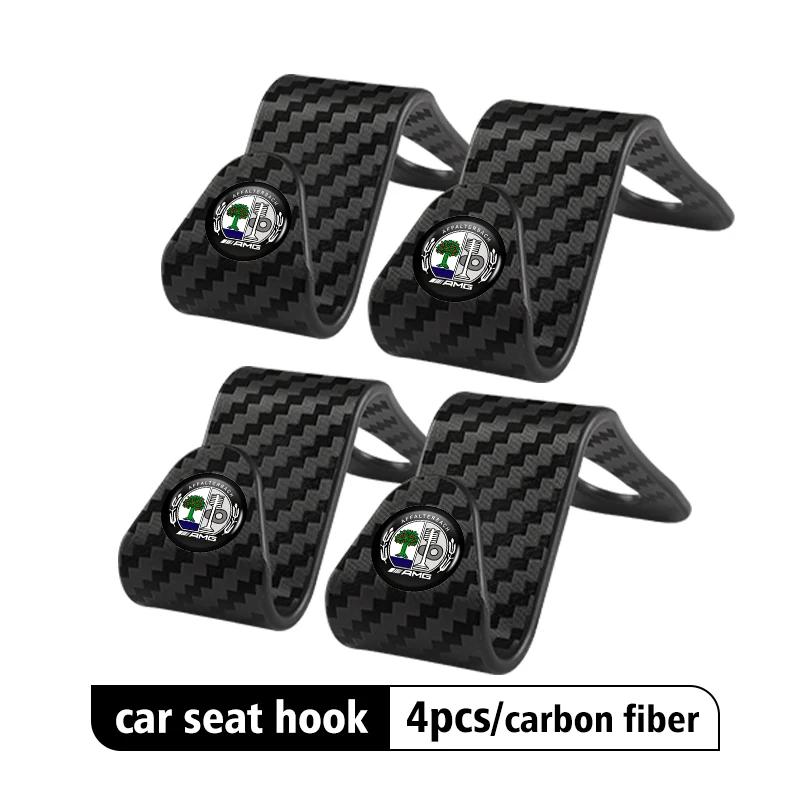 4pcs Car Rear Seat Hook Storage Hanger Organizer Accessories For Mercedes Benz AMG C180 C300 W124 W176 W177 C200 C260 GLC CLE