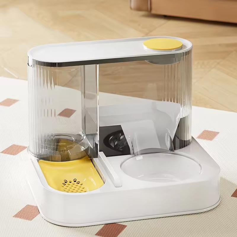 A Automatic Cat Dog Feeder with Integrated Food & Water Bowl
