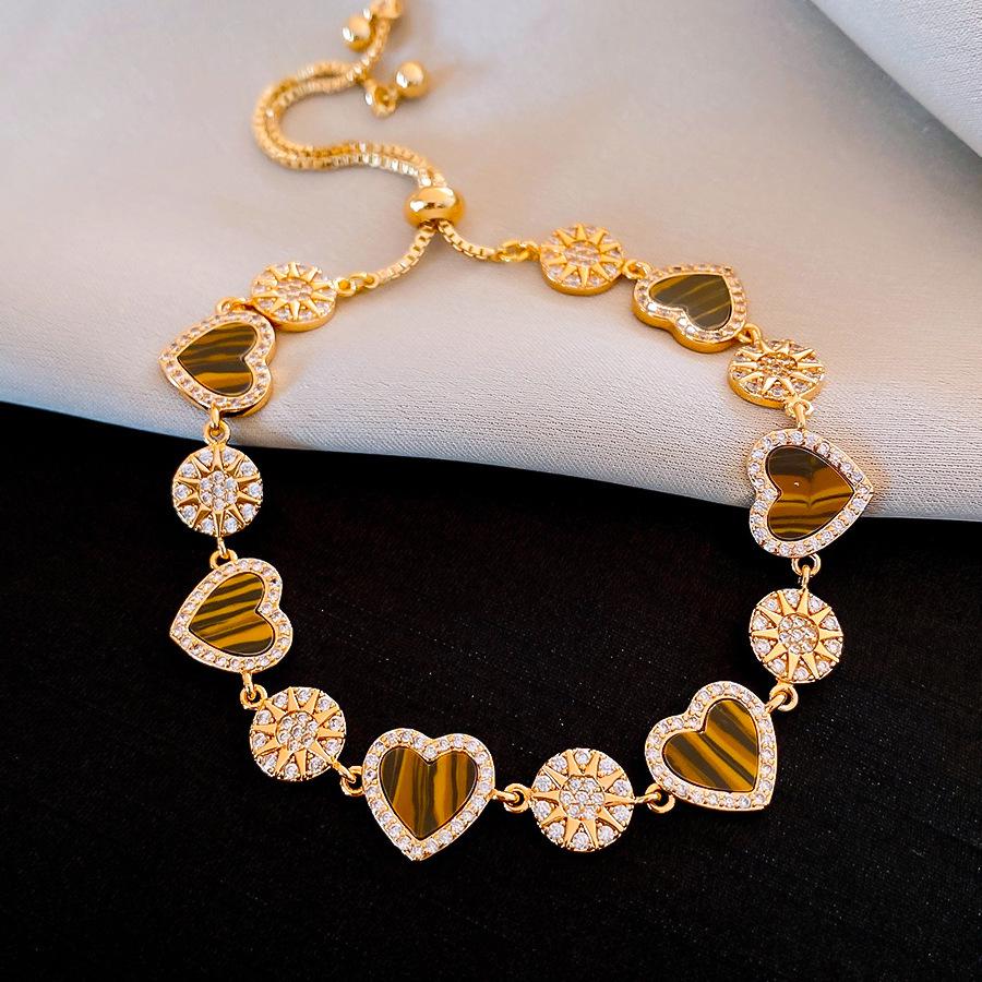 Korean Style Shiny Zircon Flower Buckle Bracelet: Light Luxury, High-End, Fashionable Bangle for Women