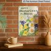 2D Flat, 1pc Memorial Floral Metal Wall Art Sign "Happy Mother's Day in Heaven" - 8*12 Inch Aluminium Rustic Home Decor, Sympathy Wall Art, Loving