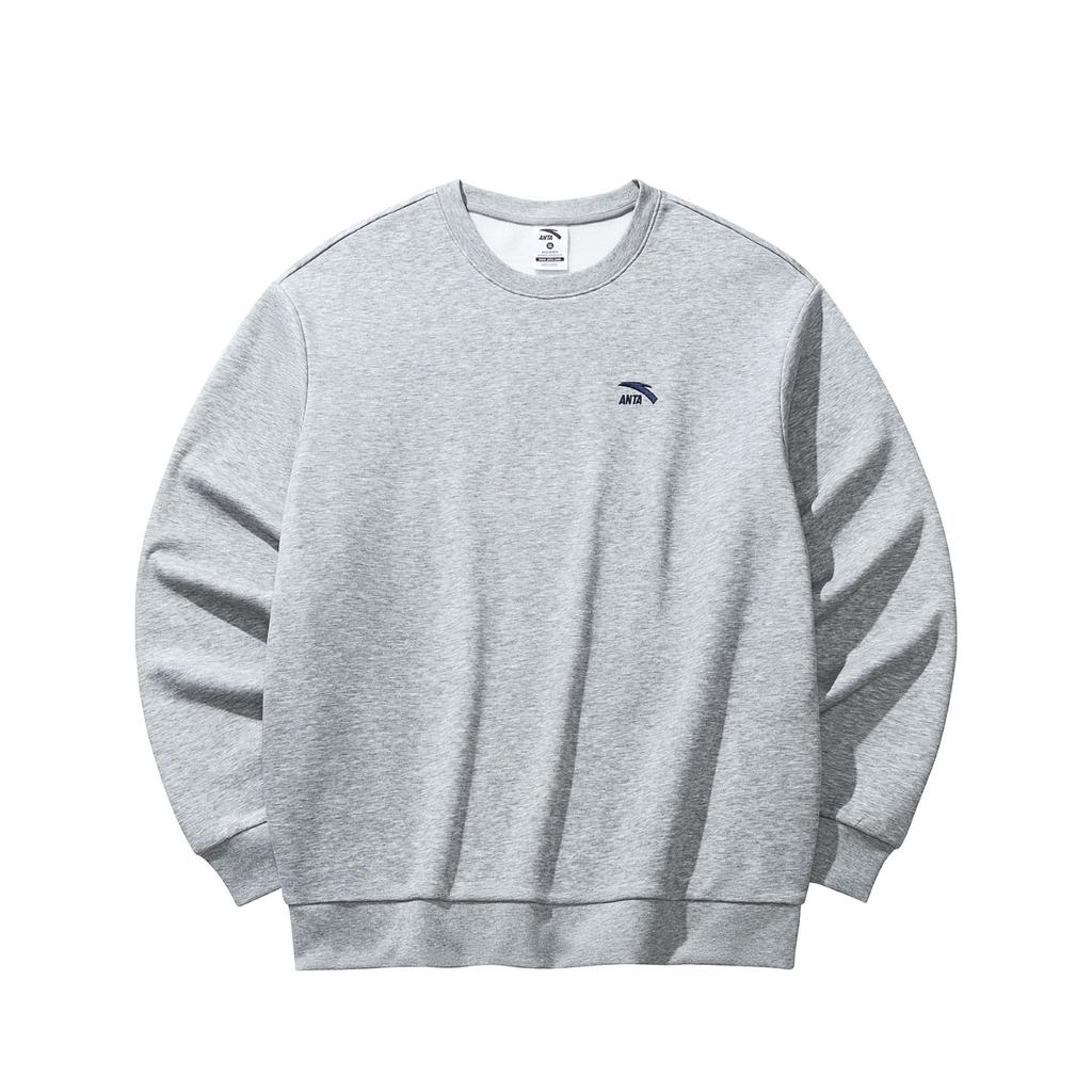 Anta Outdoor Casual Logo Print Fleece Thick Pullover Sweatshirt Men sweatshirt 952548703-2