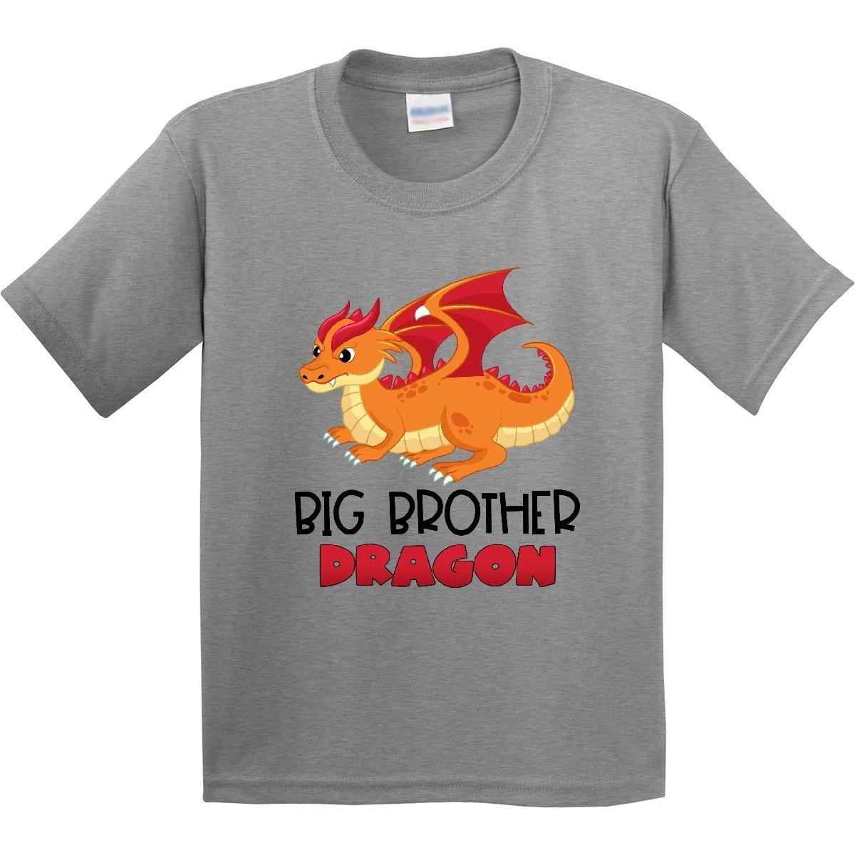 Inktastic Big Brother Cute Red And Orange Dragon Youth kids boys T-Shirt Dragons Sibling 110