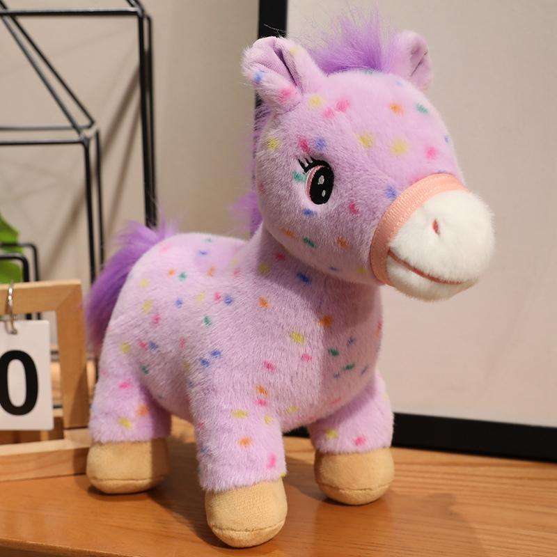 28cm Fantastisches Pferd Plüschtier Stehend Grasland Cartoon Tierpuppe Gelb Lila Rosa Weiß Pony Begleiter Geschenk 28cm