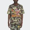 Adidas Originals X Jeremy Scott Collaboration Cartoon Camo Oversized T-Shirt Men Tops Military-Green H53374