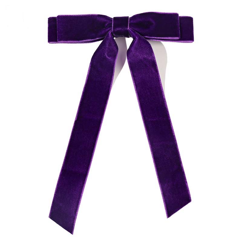 Korea Elegant Long Ribbon Velvet Bow Hairpins Women Girls Hair Clips Pin Barrettes Accessories Hairclip Headdress Headwear