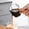 120ml Glas Espresso Messbecher mit Holzgriff Sechseck Milchkännchen Kaffeezubehör Saucenbecher Servierkännchen