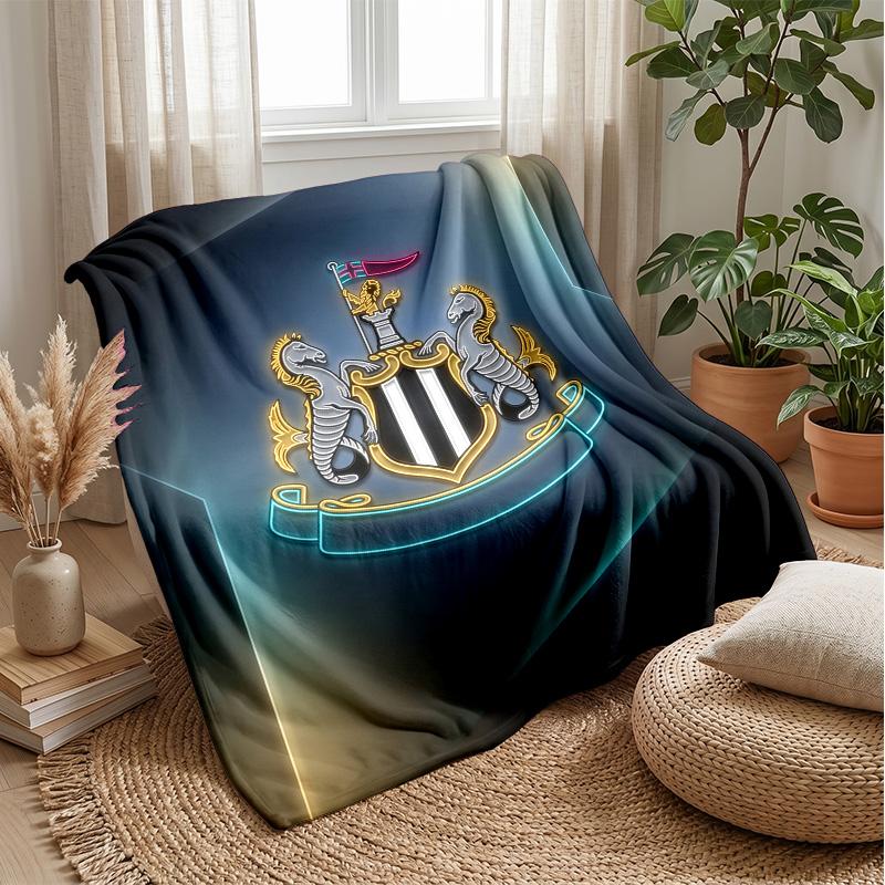 Coperta in Flanella con Stampa del Newcastle United Football, Coperta Morbida Calda Leggera per Divano Letto Campeggio