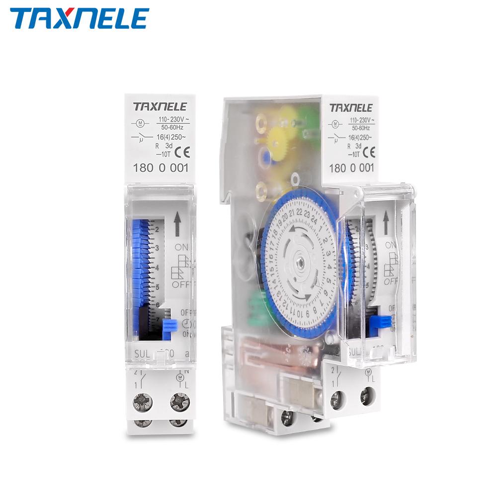 Mechanical 15 Minutes 24h Timer Digital Time Switch Relay SUL180a 16A 24 Hours Program Timer Analogue DIN Rail3