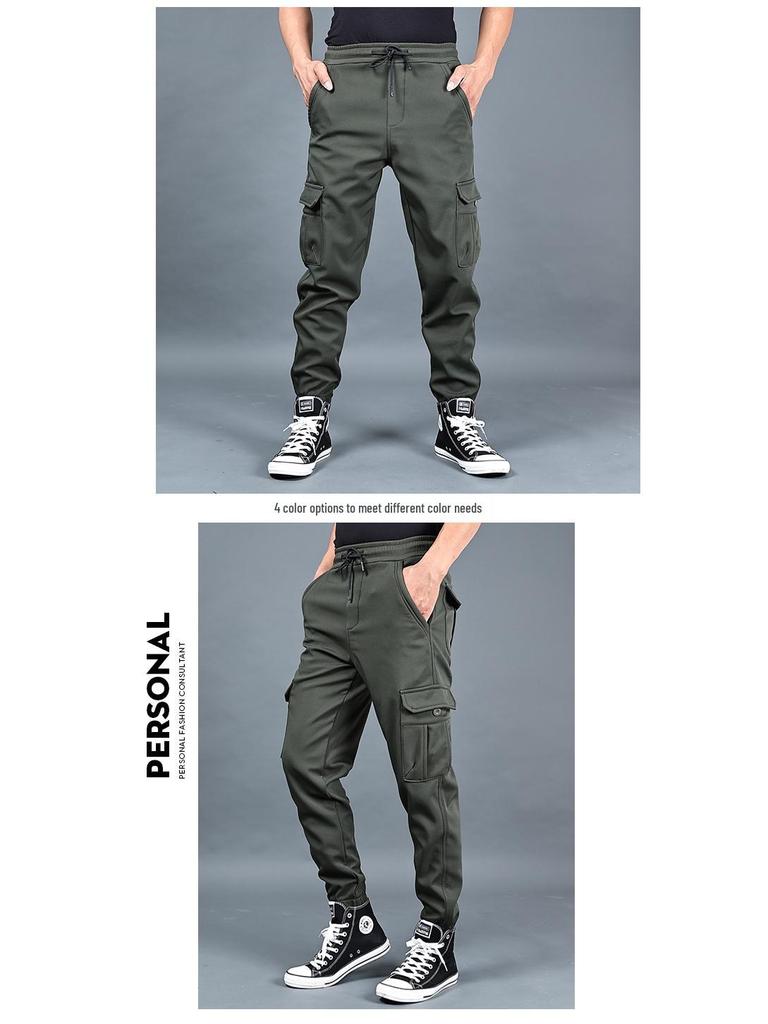Men's Autumn/Winter Loose Overalls: Trendy, Plus-Size, Velvet-Lined, Thickened Casual Sports Pants