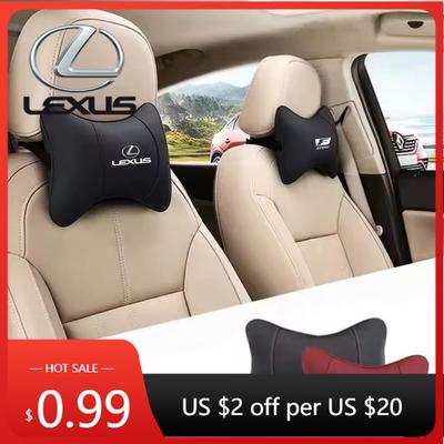 Interior Stickers Car Leather Headrest Seat Head Support Neck Pillow For F SPORT IS250 IS200 CT200h GS300 LS430 RX450h LX5
