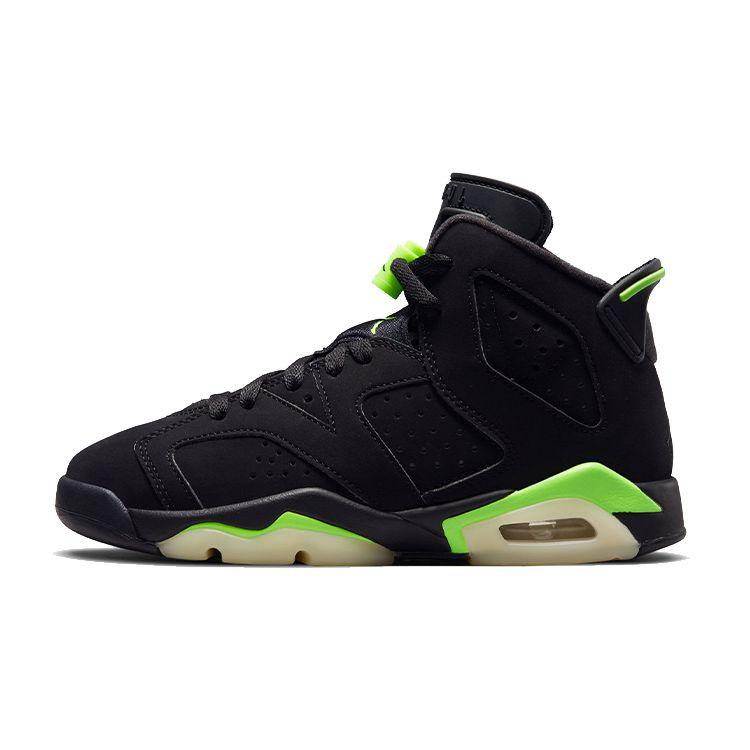 Air Jordan 6 Retro GS Electric Green Kids Sneakers Black 384665-003