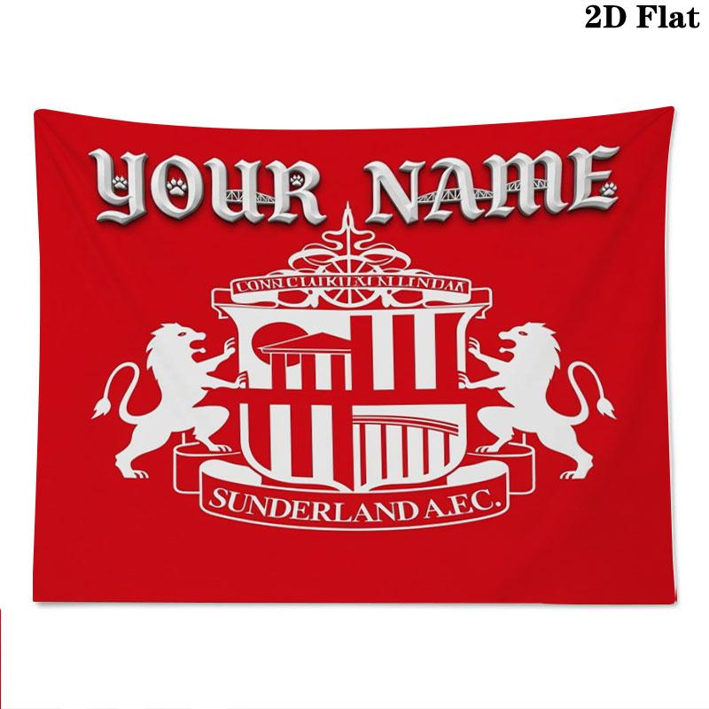 Sunderland A.F Custom Name Wall Tapestry Aesthetic Wall Hanging Printed Fabric Blanket Decorative Tapestries for Bedroom Living Room Home Decor