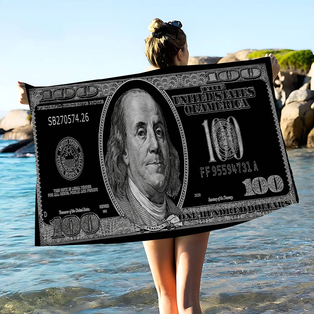 US Dollar Microfiber Beach Towel Absorbent Quick Dry Soft Yoga Swimming Resort Mountain Climbing Towel