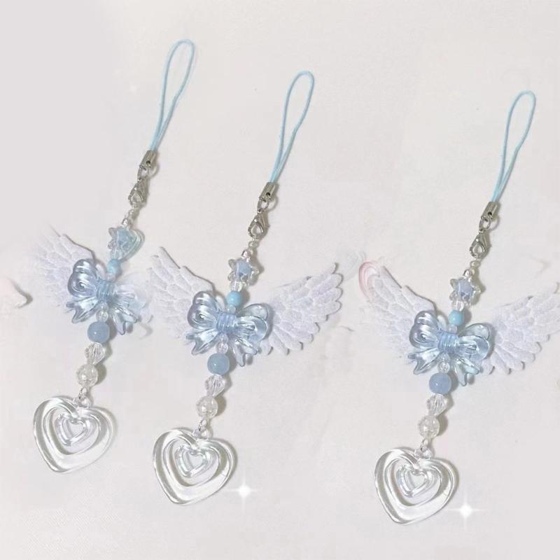 Cute Blue Angel Pendant Chain Accessory Customized Hangings Pendant Decoration for Mobile Phone Key Phone Lanyard Chain