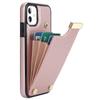 Case for iPhone 11 - TPU+Leather/PU+Metal, Rose Gold, Shockproof