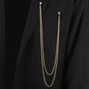 Men Brooch Long Chain - High-end Fine Workmanship, Match Clothes, Luxury Polished Coat Collar Pin