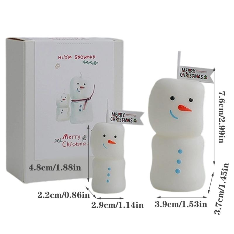 Holiday Snowman Candle Set 2Pcs Soybean Wax Blend Long Burning Festival Fragrances Decorative Storage Designs