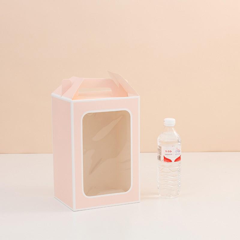 Tote Bags Gift Boxes Holiday Transparent Window Display Stylish Packaging Gift Kraft Paper Bags