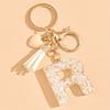Hot-selling Epoxy Initials Love Tassel Keychain Bag Ornament Buckle Pendant Car Jewelry Clothing Accessories