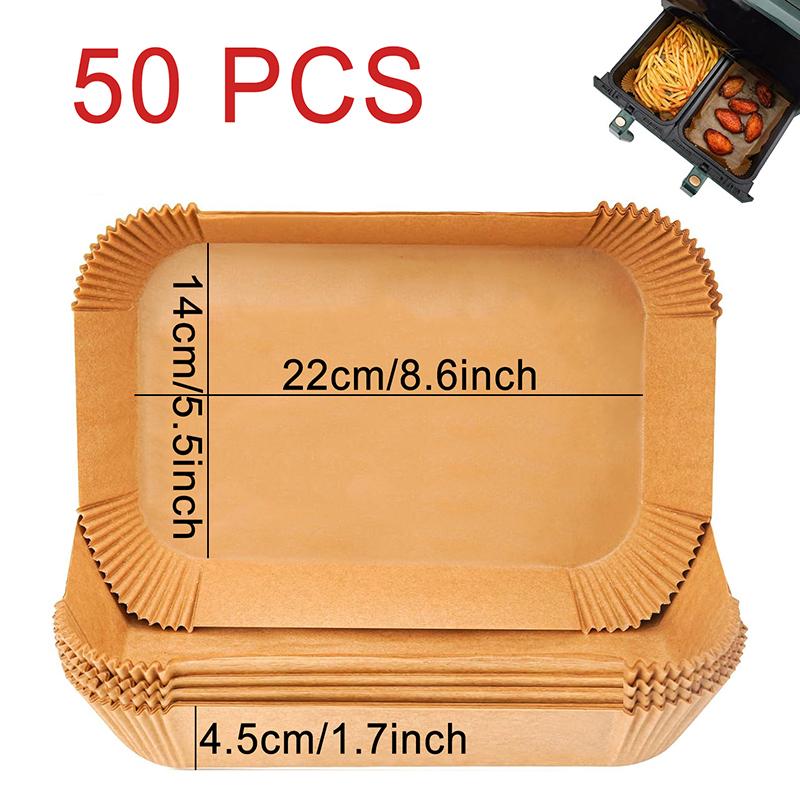 Rectangle Disposable Air Fryer Paper Non-Stick Kitchen Baking Airfryer Mat Oilproof Barbecue Pad Baking Paper Liner Accessories
