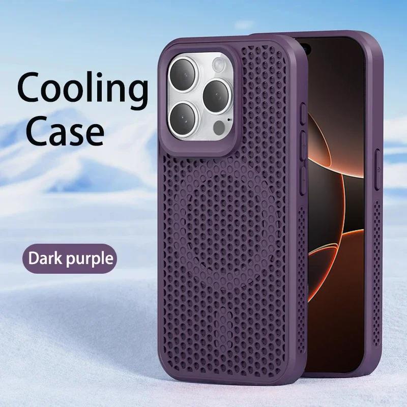For Magsafe Wireless Charging Phone Case For iPhone 16 14 13 12 11 15 Pro Max 16 Plus Heat Dissipation Breathable Magnetic Cover