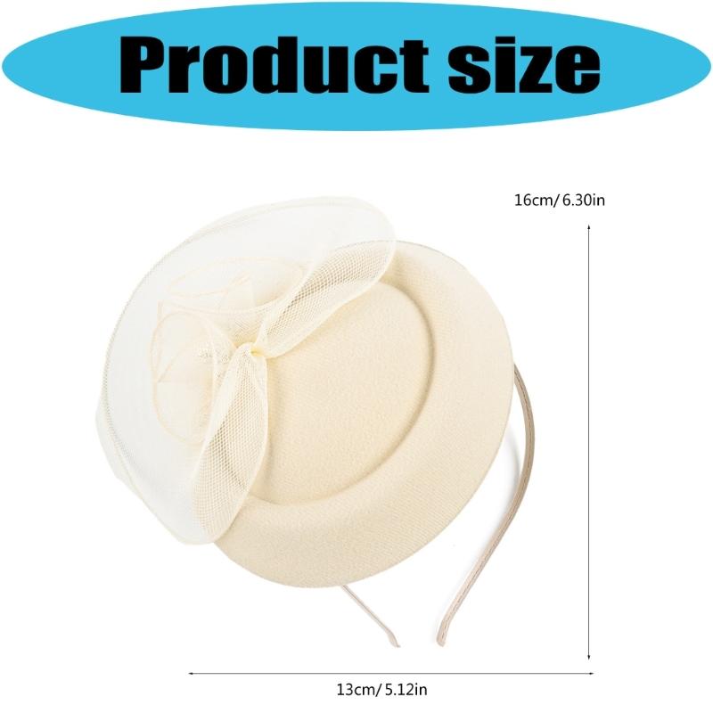 Tulle Floral Hair Clip Fascinator Hat For Masquerades Party Wedding Event And Daily Elegant Clip On Hat for Photography
