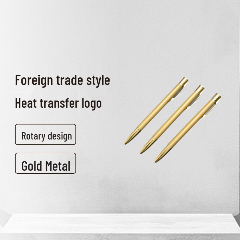 

Gold Rotating Metal Ballpoint Pen with Customizable Heat Transfer Logo Rotating