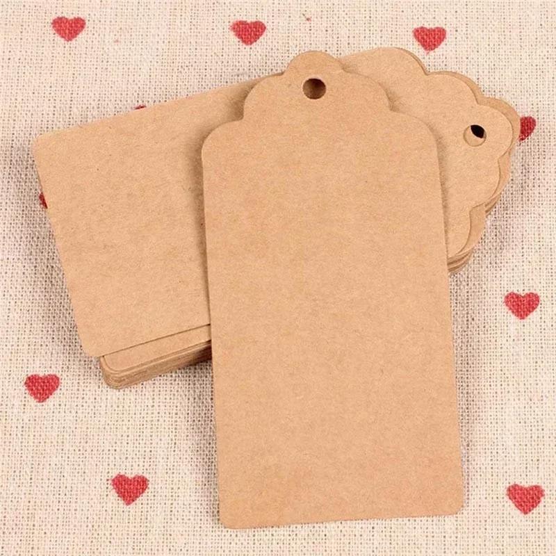 100Pcs/ Lot Rustic 40mm*70mm Kraft Paper Gift Tags Blank Gift Tags Hang Tags Wedding Luggage Decoration Gift Label Mark Paper