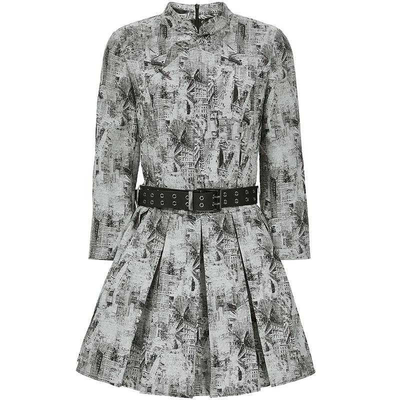 

VEROMODA New Chinese Style Floral Pleated 3/4 Sleeve Dress L